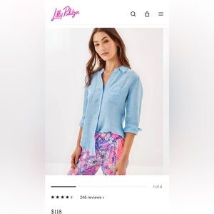 Lilly Pulitzer Linen Button Down Top